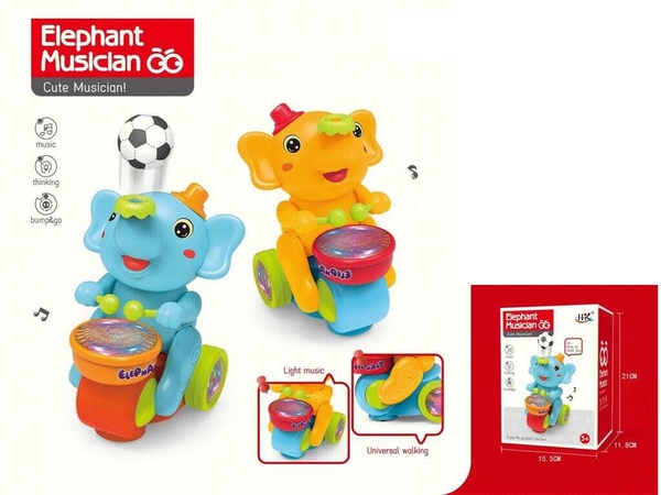 Đồ chơi chú voi chơi nhạc dễ thương có đèn nhạc ( ko bao gồm 3 pin AA ). SKU: DD2504123 (VAT 008-03-60 ) - K131-T2-S16-17