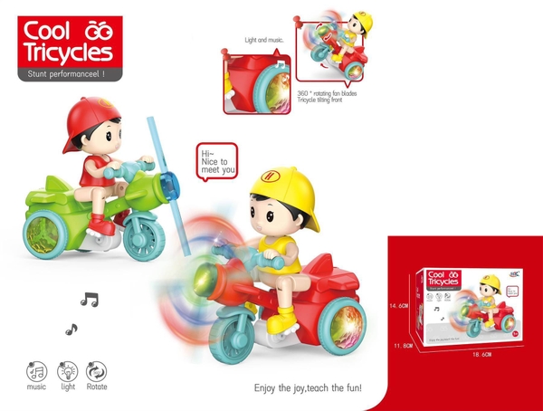 Đồ chơi xe 3 bánh biểu diễn có nhạc và đèn ( ko bao gồm 3 pin AA). SKU: DD2504124 ( VAT 008-01-60) K128-T2-S5,S6