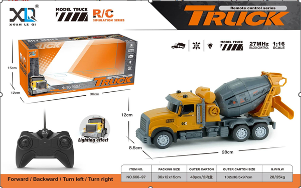Đồ Chơi Xe Oto Trộn Bê Tông Kỹ Thuật Điều Khiển Từ Xa. SKU: DK-666-97 - (VAT 009-02-100) - K132-T4-S12-13