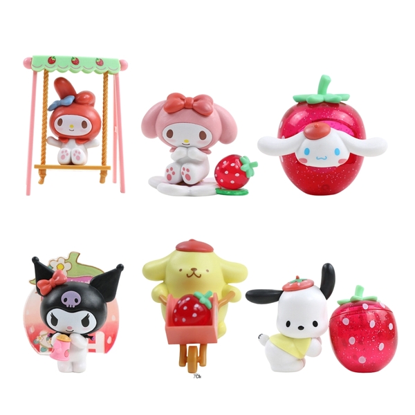 Mô hình kuromi Bộ 6 Melody Kuromi - cao 7-10cm - Nặng 1000gram - No Box - N3-K34-T1-S3