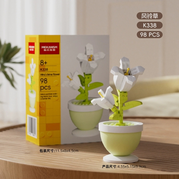 Combo 2 Bộ Lắp Ghép Chậu Hoa Chuông - 98 hạt - Full Box - Sku : LG-K338-C - (VAT 001-C2-11) - K97-T2-S4