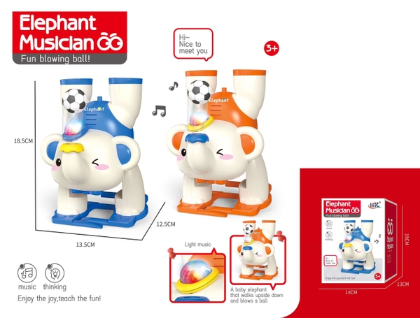 Đồ chơi chú voi thổi bóng ngược kèm nhạc, ánh sáng ( ko bao gồm 3 pin AA) SKU:  KT2501032 ( VAT 008-03-60 ) K129-T2-S11,S12