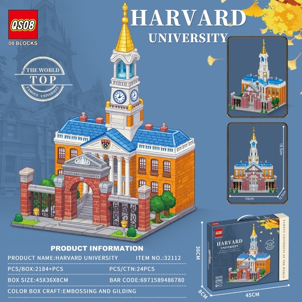 Đồ Chơi Lắp Ghép Lego Trường Đại Học Harvard - 2184 hạt - Full Box - Sku : LG-32112 ( VAT 001-12-100) - K127-T3-S12