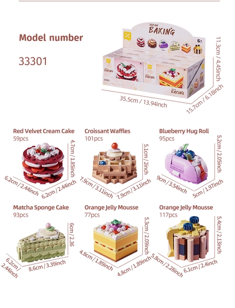 Combo 6 Hộp- Bộ Lắp Ghép Các Loại Bánh Ngọt. SKU: LG-33301 - ( VAT 001-C6-170) - K151-T3-S1