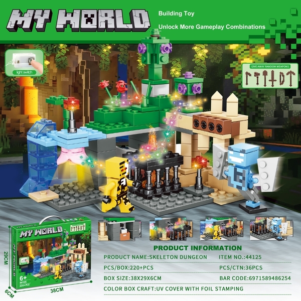 Đồ Chơi Lắp Ghép Lego My world minecraft - 220 hạt - Full Box - Sku : LG-44125 ( VAT 001-14-30) - K92-T3-S3