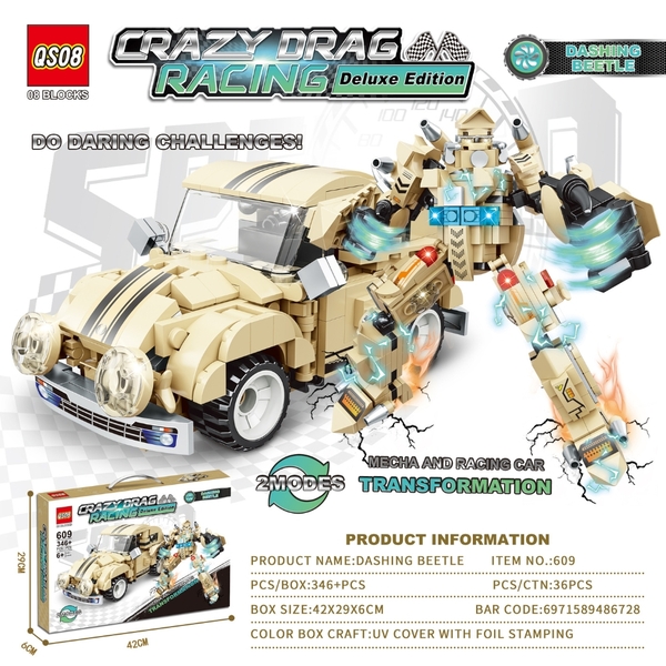 Đồ Chơi Lắp Ghép Lego ( 2 in 1 ) Xe và robot - 346 hạt - Full Box - Sku : LG-609 (VAT 001-08-50) - K90-T3-S3