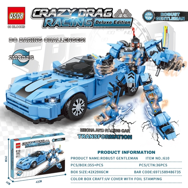 Đồ Chơi Lắp Ghép Lego ( 2 in 1 ) Xe và robot - 355 hạt - Full Box - Sku : LG-610 (VAT 001-08-50) - K90-T3-S1