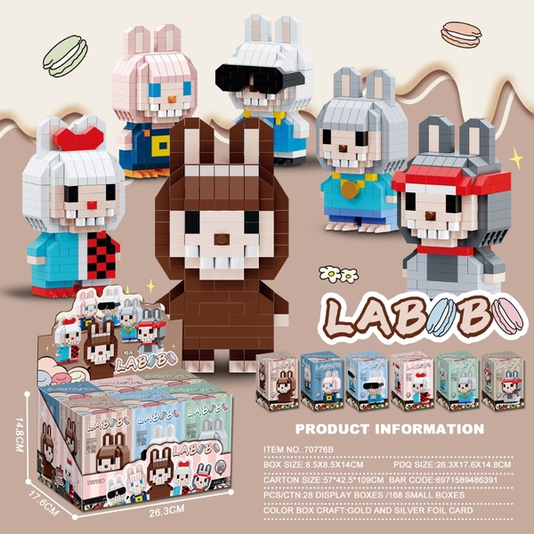 ( Giá 1 Hộp - 1 Set 6 Hộp - Đặt Số Lượng 6 ) Lắp Ghép Lốc 6 nhân vật labubu  Sku : LG-70776B ( VAT 001-16-11 ) - K94-T3-S8