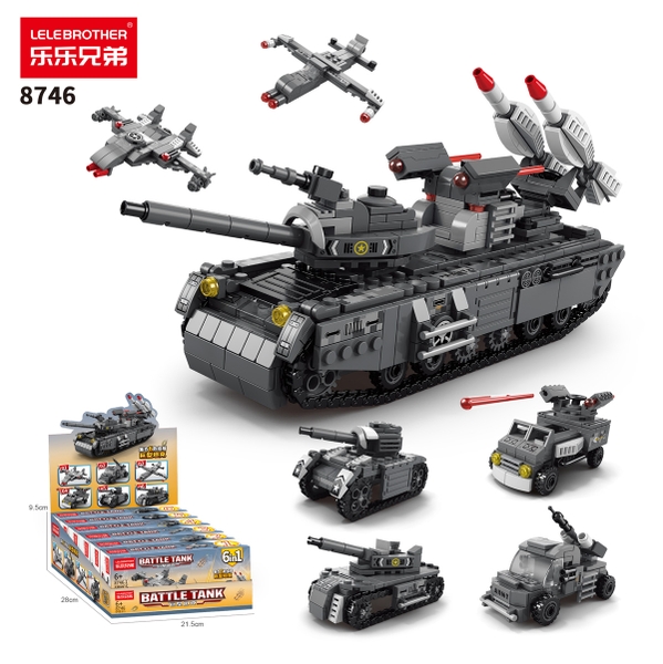 ( Giá 1 con - Bộ 6 con - Đặt Số Lượng 6 ) Bộ Lắp Ghép Xe Tăng Khổng Lồ 6in1. SKU: LG-8746 (VAT 001-22-11) - K96-T1-S1