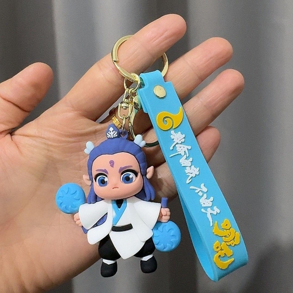 móc khóa ngao bính cầm chùy - dây dài 11cm mô hình cao 7cm - nặng : 50gram - no box