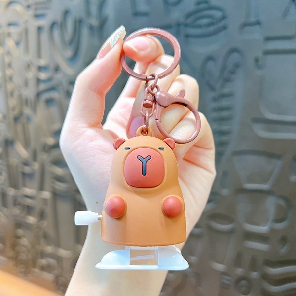 móc khóa capy bara vặn cót nâu -  Mô Hình Cao : 6cm - Nặng : 50gram - No Box : bọc túi OPP N3-K62-T1- S2