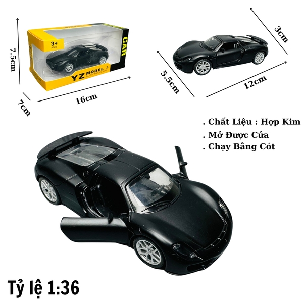 Mô Hình xe ferrari đen mới tỉ lệ 1:36 Hợp kim có thể mở cửa - bánh sau chạy cót - Dài 12cm - rộng 5.5cm - cao 3cm nặng : 200gram - FULL BOX : box màu SKU : oto198