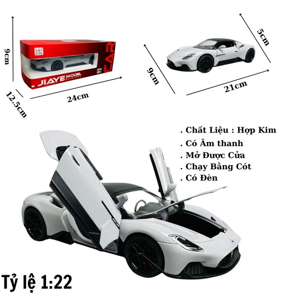 Mô Hình xe maserati xám tỉ lệ 1:22 Hợp kim có thể mở cửa - bánh sau chạy cót - Dài 21cm - rộng 9cm - cao 5cm - nặng : 800gram - FULL BOX : box màu SKU : oto289 - N3-K7-T4-S3