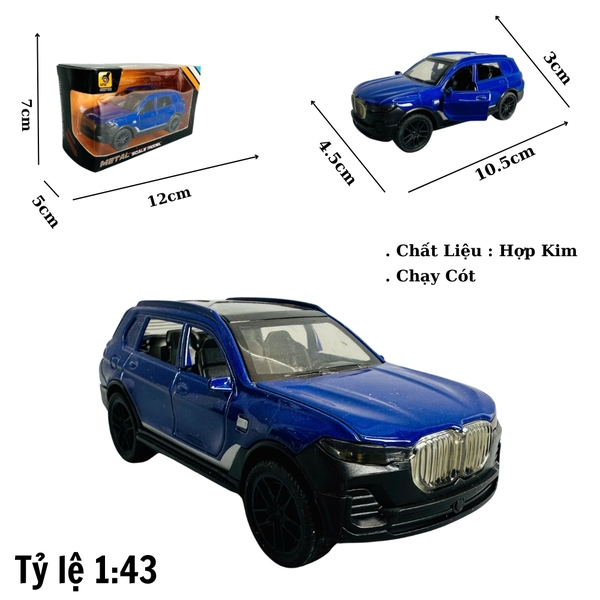 Mô Hình xe bmw xanh tỉ lệ 1:43 Hợp kim có thể mở cửa - bánh sau chạy cót - Dài 10cm - cao 3cm - nặng 200gram - Figure Oto - FULL BOX : box màu - SKU : oto361