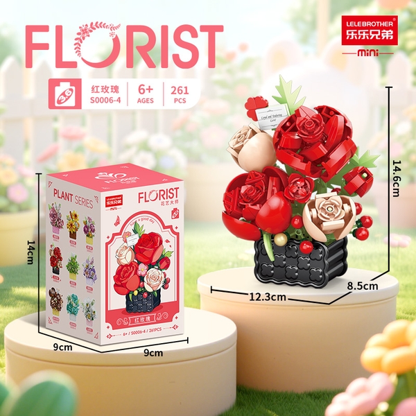 Bộ đồ chơi lắp ghép chậu hoa 317 Mảnh Ghép . SKU: LG-S0006-4 ( VAT 001-06-11 ) K108-T2-S6-7