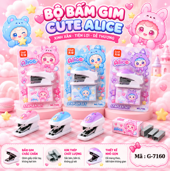 Dụng cụ bấm ghim mini tặng kèm hộp ghim - SKU: G-7160 - (VAT: 111-03-9) - K27-T2-S4