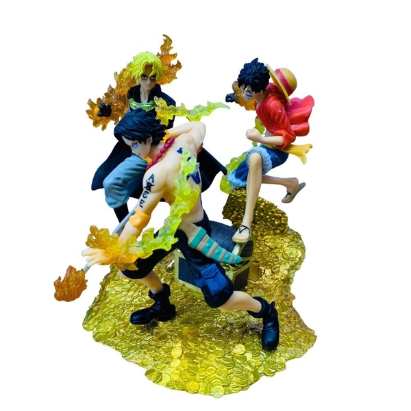 Mô Hình OnePiece Combo 3 anh em Luffy Sabo Ace bản quốc dân - cao 18 cm - nặng 300 gram - OnePiece - Có hộp màu T4-K7-S4