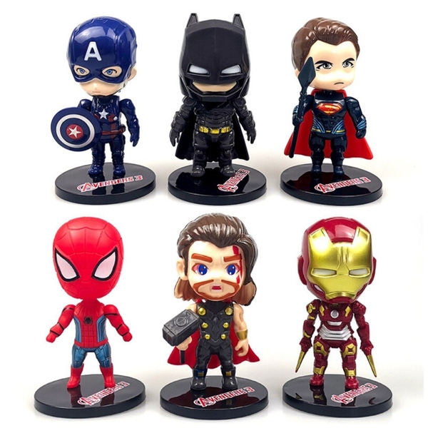 Mô Hình Avenger Bộ 6 các nhân vật siêu anh hùng - Cao 10-11cm - nặng 350gram - Figure Avenger - Bọc túi - No box