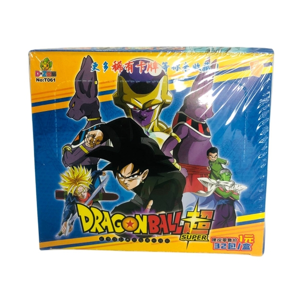 Pack anime Dragonball Supper - 1 Hộp = 32PACK - Mỗi pack có 5 thẻ- Cao 13cm - rộng 14cm - N3-K19-T5-S4