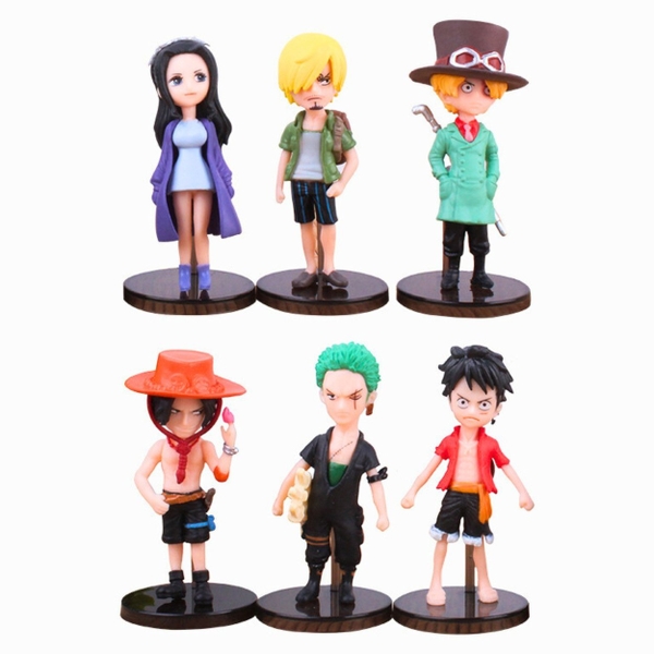 Mô hình OnePiece Bộ 6 chibi các nhân vật One Pice - Cao 7-8cm - nặng 200gram- Figure OnePiece - No Box - N3-K43-T2-S1