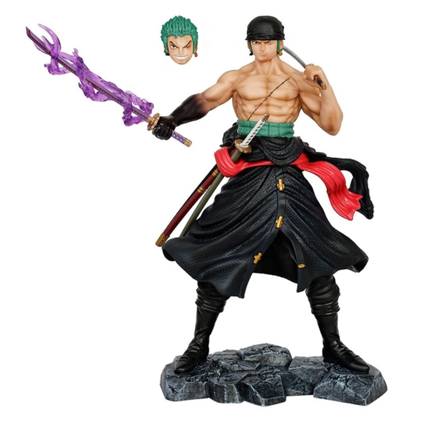 Mô Hình OnePieceZoro enma dáng đứng - Cao 30cm - rộng 29cm - nặng 1kg2 - Phụ kiện : 2 Kiếm + 2 đầu-  Figure OnePiece -  Có Hộp màu - N1-K48-T5-S3