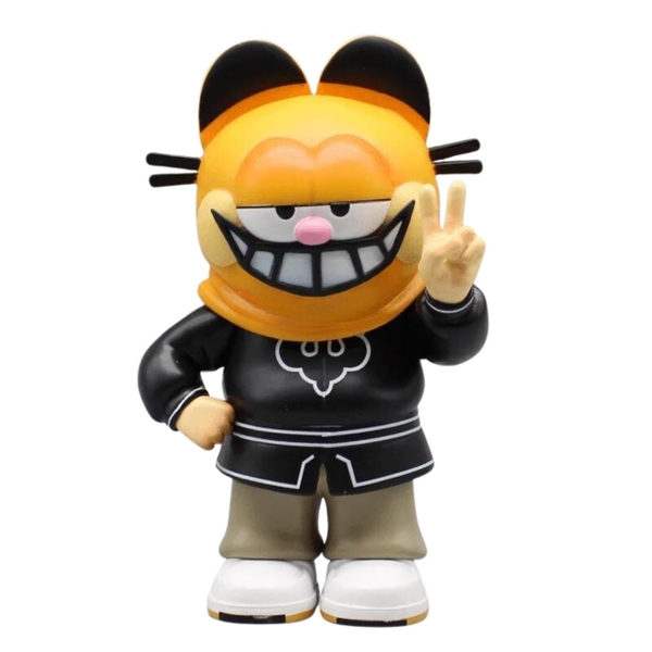 Mô Hình Meme Masked cat ( châu tinh trì đội mũ mèo ) - cao 14cm - nặng 250Gram -  Figure Meme hài hước -  Có Hộp màu