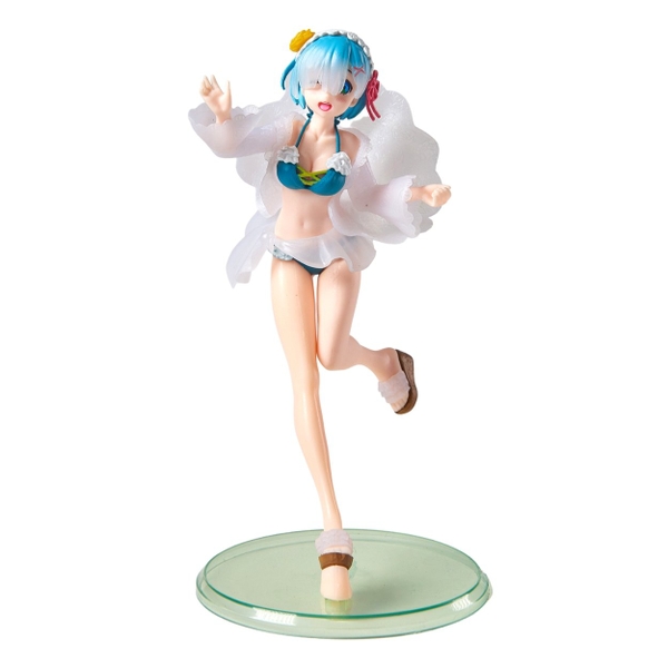 Mô Hình RE:ZERO Rem tóc xanh bikini dáng đứng siêu quyến rũ -  cao 21cm - rộng 11cm - nặng 130Gram - Figure RE:ZERO - Có Hộp màu - N1-K34-T1-S2