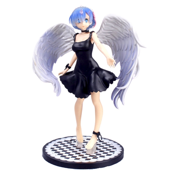 Mô Hình RE:ZERO Rem Thiên thần váy đen - Cao 21cm - ngang 12cm - nặng 200gram  - Figure RE:ZERO - no box - N1-K31-T3-S1