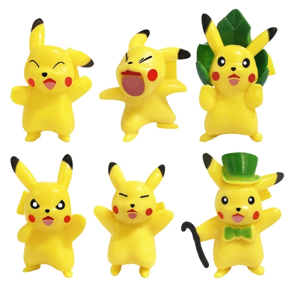 Mô Hình POKEMON Bộ 6 trạng thái Pikachu - Cao 4-5cm - nặng 60gram - Figure POKEMON No box : bọc túi OPP -K14-T2-S6
