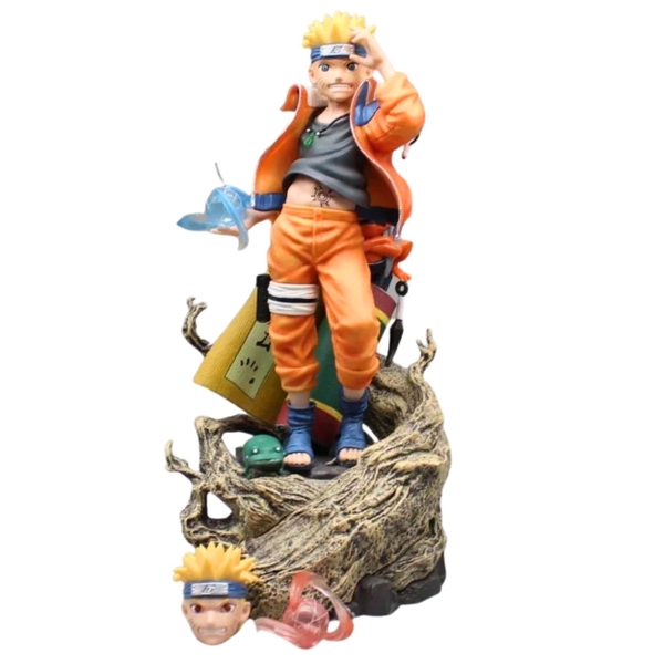 Mô Hình Naruto dáng đứng siêu ngầu - Cao 30cm - ngang 12cm - nặng 1kg5 - Phụ kiện : 2 đầu thay thế + 2 rasegan + 1 mô hình cóc - Figure Naruto - Có hộp màu - N2