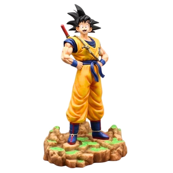 Mô hình DragonBall Songoku dáng đứng , hàng cao cấp - Cao 70cm - ngang 38cm - nặng 10kg - phụ kiện :  1 gậy đeo lưng - Dragon Ball - Box bìa + hộp xốp