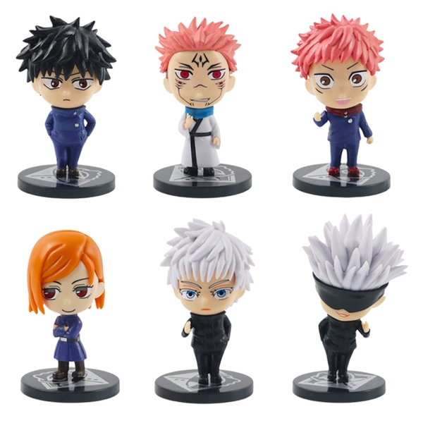 Mô Hình chibi 6 nhân vật Jujutsu Kaisen - Cao 8cm - nặng 300Gram - No Box : Bọc túi OPP - Figure anime Jujutsu Kaisen - N3-K43-T3-S3