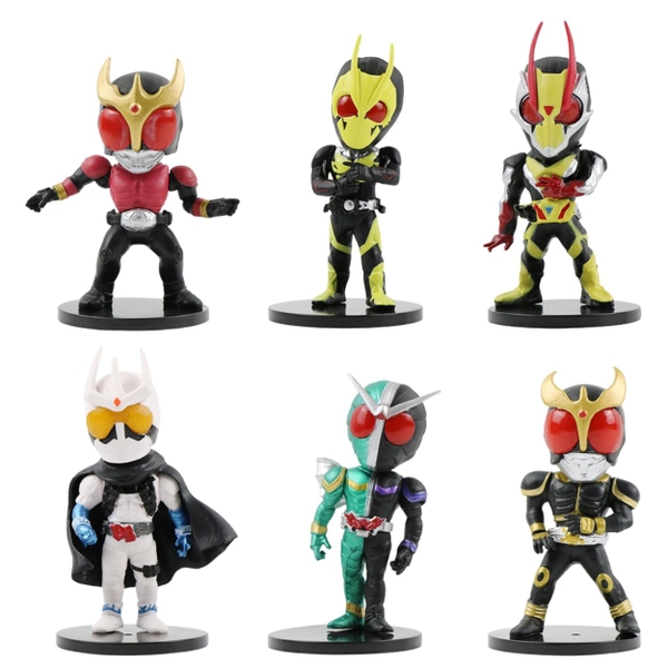 Mô Hình Bộ 6 nhân vật Kamen Rider chibi bản A - Cao 10cm - nặng 300gram - No Box : bọc túi OPP - Figure anime Kamen Rider