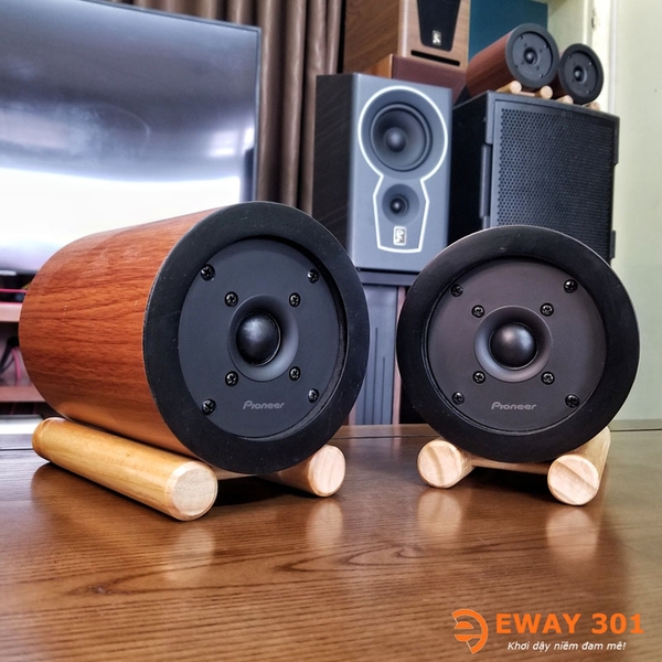 Cặp Loa Treble Pioneer P03 Lắp Vỏ Gỗ Hình Trụ