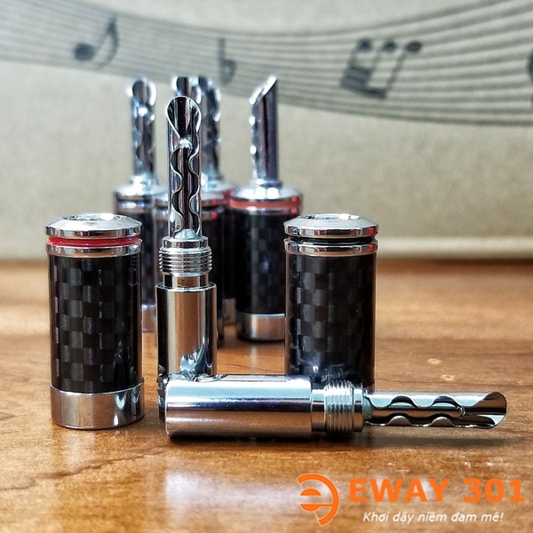 Giắc Bắp Chuối Carbon Đen Mạ Rhodium