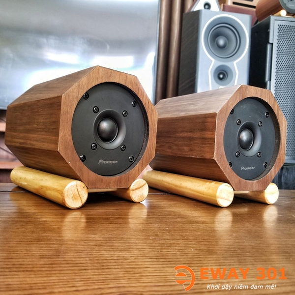 Cặp Loa Treble Pioneer P03 Lắp Vỏ Gỗ Bát Giác Độc Đáo
