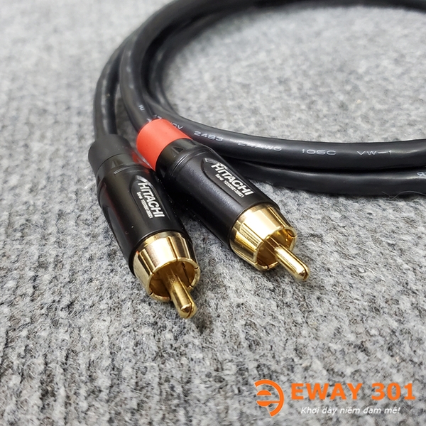 Cặp Dây Tín Hiệu Âm Thanh 2 AV ra 2 AV Hitachi Bãi Nhật - Dài 1m