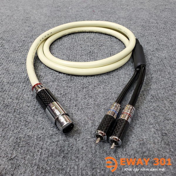 Dây Jack Canon Cái ra 2 AV/RCA WBT 888 - Dây Tín Hiệu Dùng Cho Loa SUB Điện