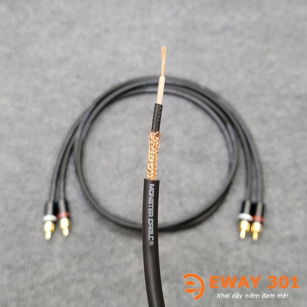 Cặp Dây AV/RCA Đồng Trục Monster Cable Siêu Chống Nhiễu Lõi Đồng Xịn