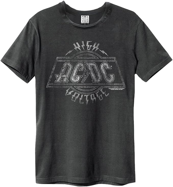 AC/DC - HIGH VOLTAGE AMPLIFIED LARGE VINTAGE CHARCOAL T SHIRT