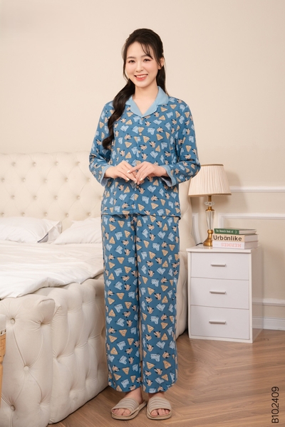 Bộ lanh nữ quần dài áo dài tay B10.5161