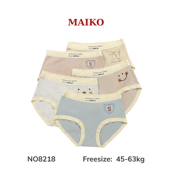 Quần lót cotton tăm viền modal 45-63kg NO8218