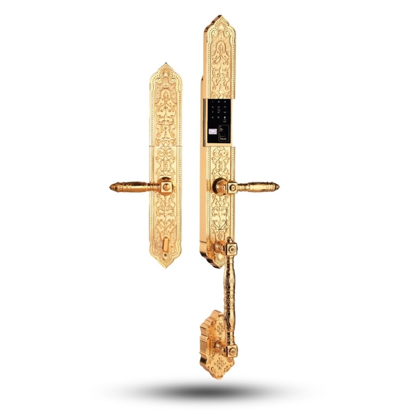 Khóa Đại Sảnh Biệt Thự Tân Cổ Điển - Face Id 3d - EL886 Gold