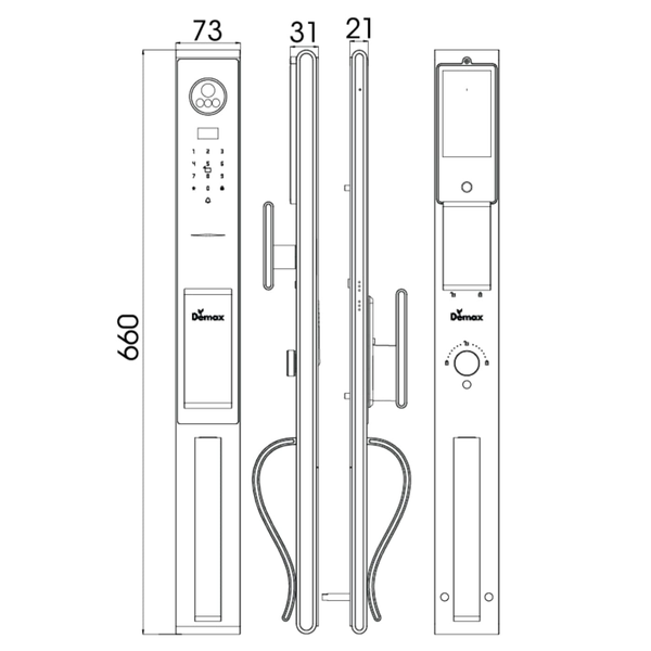 Khóa Đại Sảnh - Biệt Thự Hiện Đại Face ID - 3D | EL-MS999V CNC