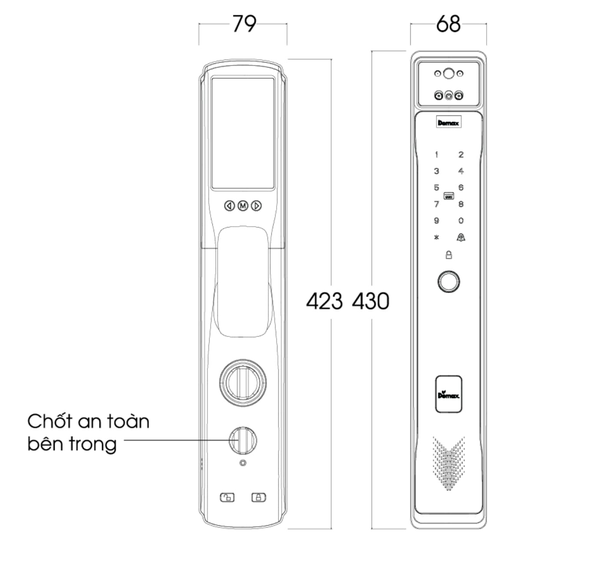 Khóa Thông Minh Nhận Diện Khuôn Mặt Face ID - 3D | EL918 AC Loại Có Remote