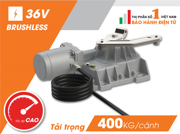 BỘ MOTOR CỔNG ÂM SÀN ROGER BR21-351-HS | 24-36V | 400 KG