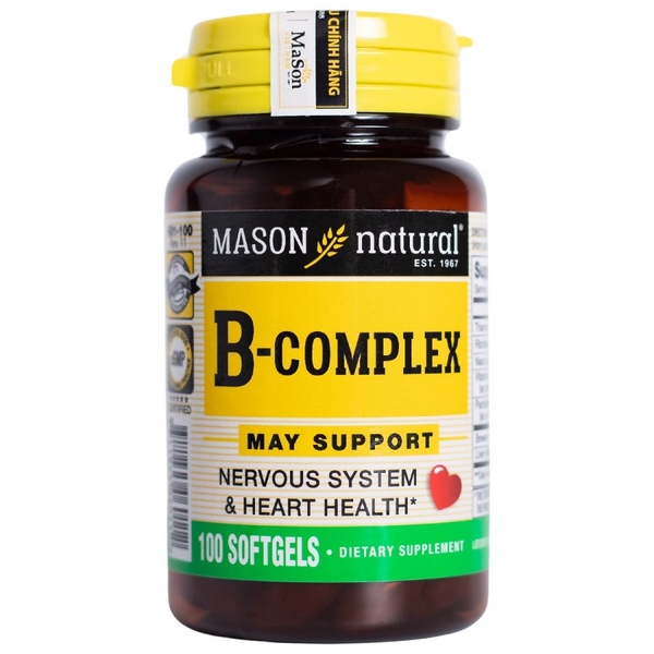 Viên uống bổ sung Vitamin B hoàn chỉnh, Mason Natural B-Complex, 100 viên