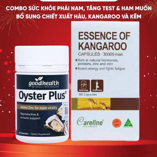 Combo Sinh Lực Phái Nam: Hàu Oyster Goodhealth và Kangaroo Careline