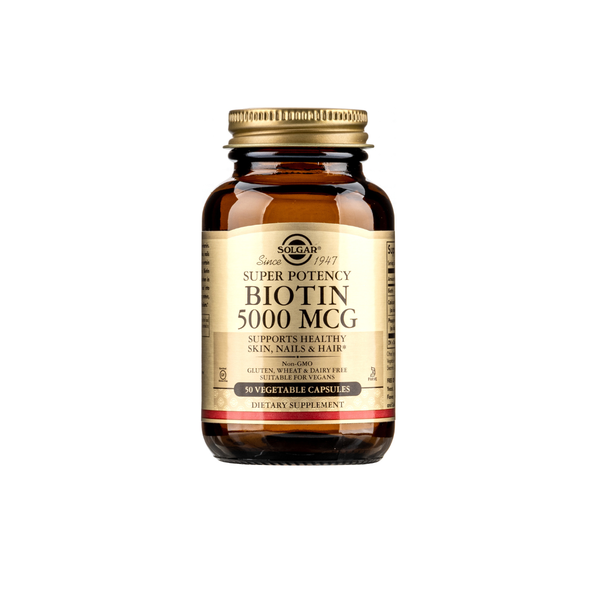 Viên Uống Hỗ Trợ Tóc Solgar Super Potency Biotin 5000mcg (50 Viên)
