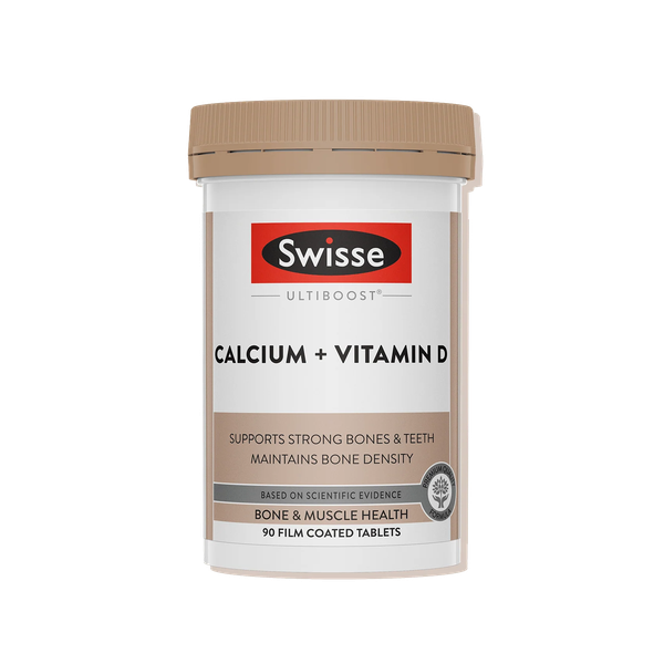 Viên uống SWISSE Ultiboost Calcium + Vitamin D giúp hỗ trợ giảm nguy cơ loãng xương (Hộp 90 viên)